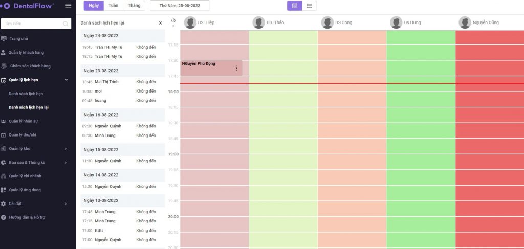 quản trị lịch hẹn nha khoa