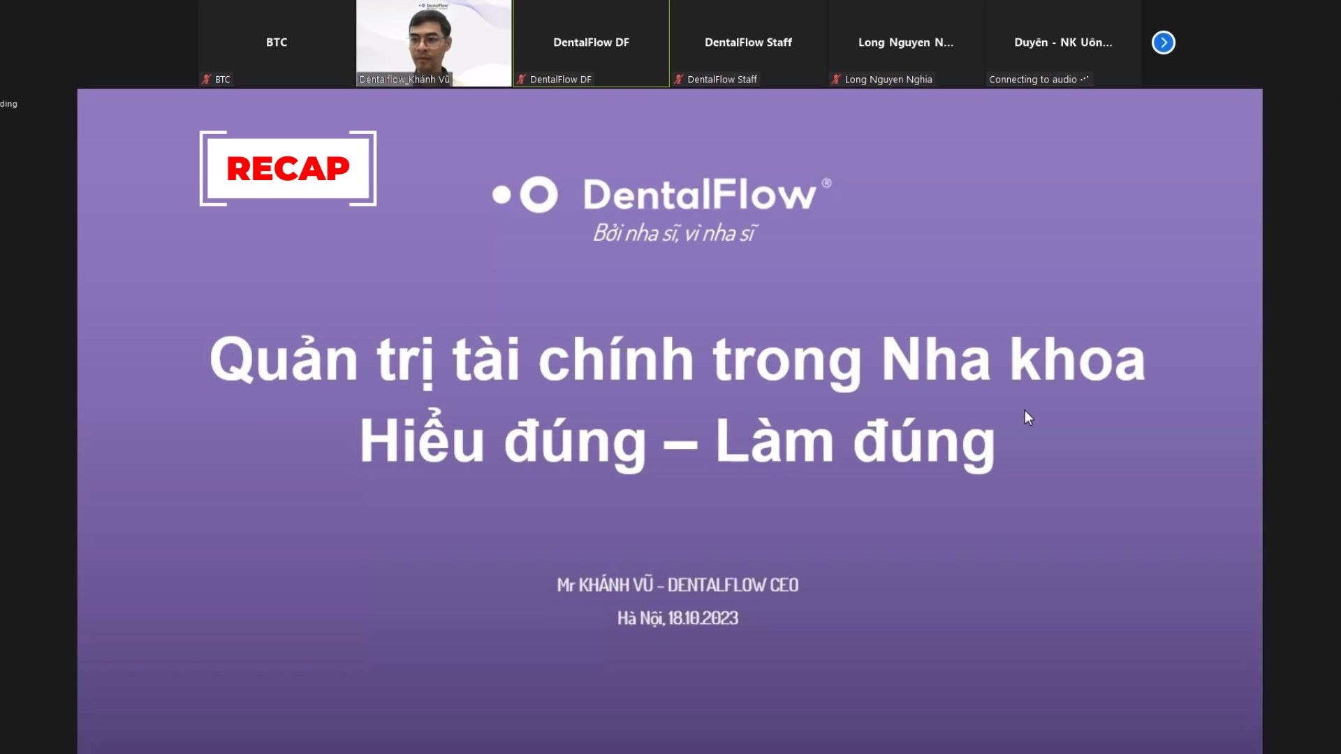 DentalFlow tổ chức thành công Webinar chủ đề Quản trị tài chính Nha khoa